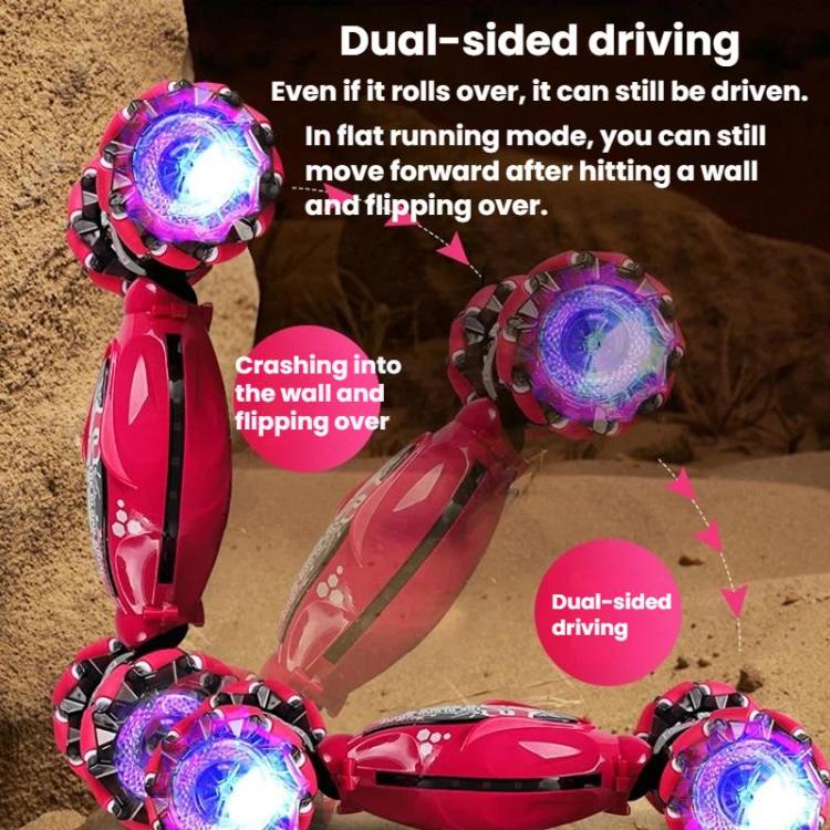 Coche de acrobacias a prueba de golpes y choques con luces, recargable y control remoto., Dual Remote Control Blue, Dual Remote Control Pink, Dual Remote Control Grey, Single Remote Control Blue, Single Remote Control Pink, Single Remote Control Grey