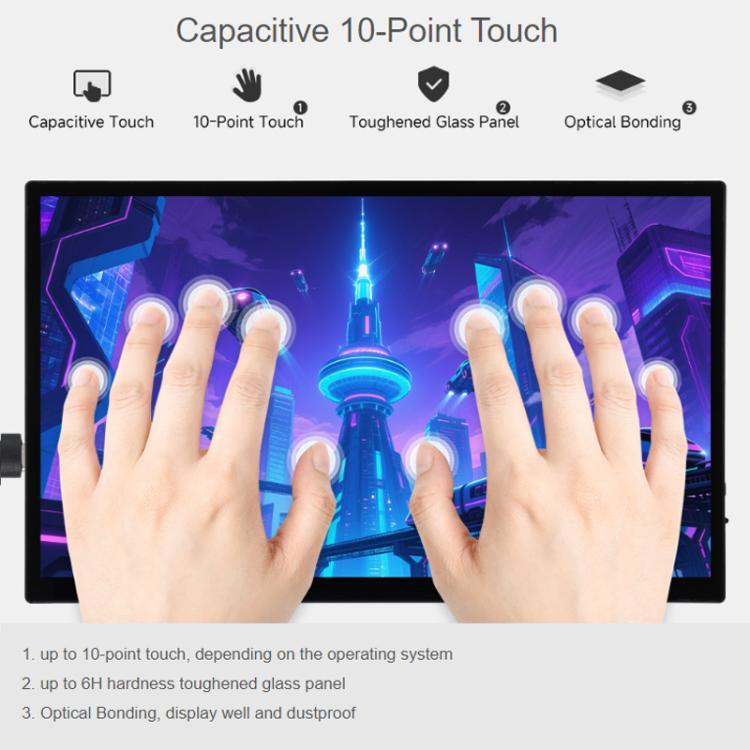 Pantalla táctil AMOLED FHD de 13,3 pulgadas de WAVESHARE, 1920 x 1080 píxeles, panel de vidrio templado totalmente laminado., 32763 EU Plug, 32763 UK Plug, 32763 US Plug