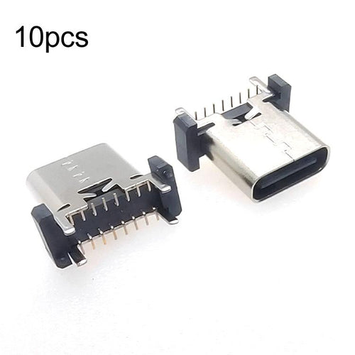 10 unidades de conector hembra vertical SMT USB tipo C de 16 pines para puerto de carga, Height 10.0mm, Height 10.5mm
