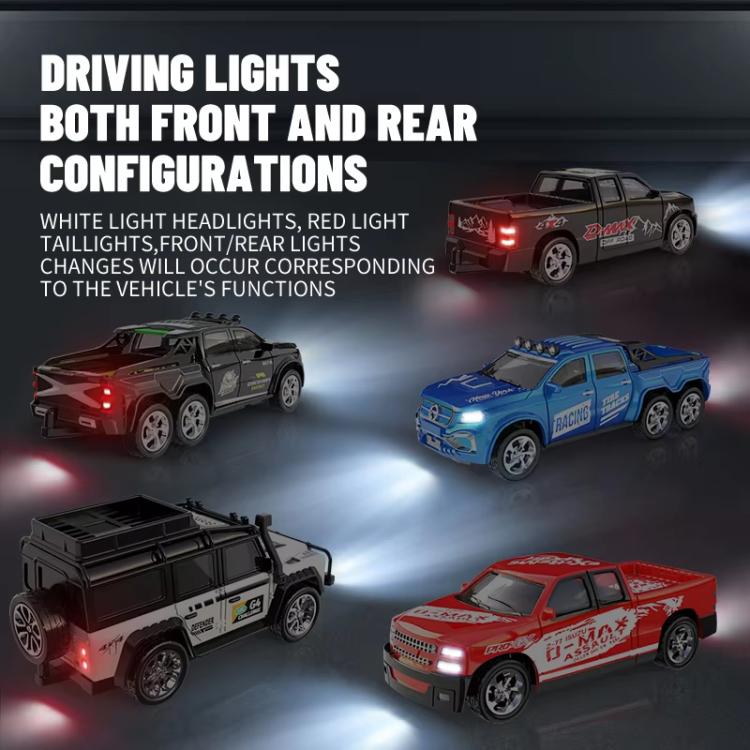 Coche teledirigido en miniatura de aleación a escala 1:64 con luces, modelo de coche de juguete., 6601 White, 6601 Green, 5501 Black, 5501 Red, 5501 Blue, 8801 Black, 8801 Red, 8801 Blue, 6601 White With Hanging Box, 6601 Green With Hanging Box        ...