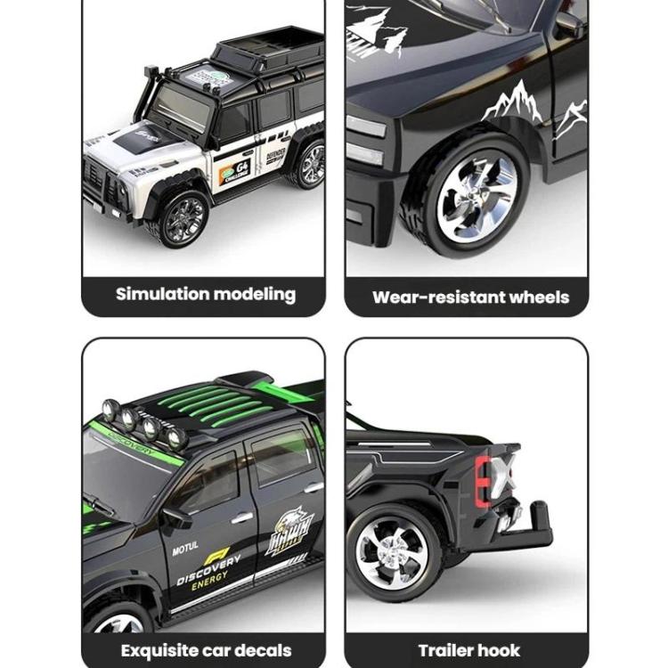 Coche teledirigido en miniatura de aleación a escala 1:64 con luces, modelo de coche de juguete., 6601 White, 6601 Green, 5501 Black, 5501 Red, 5501 Blue, 8801 Black, 8801 Red, 8801 Blue, 6601 White With Hanging Box, 6601 Green With Hanging Box        ...