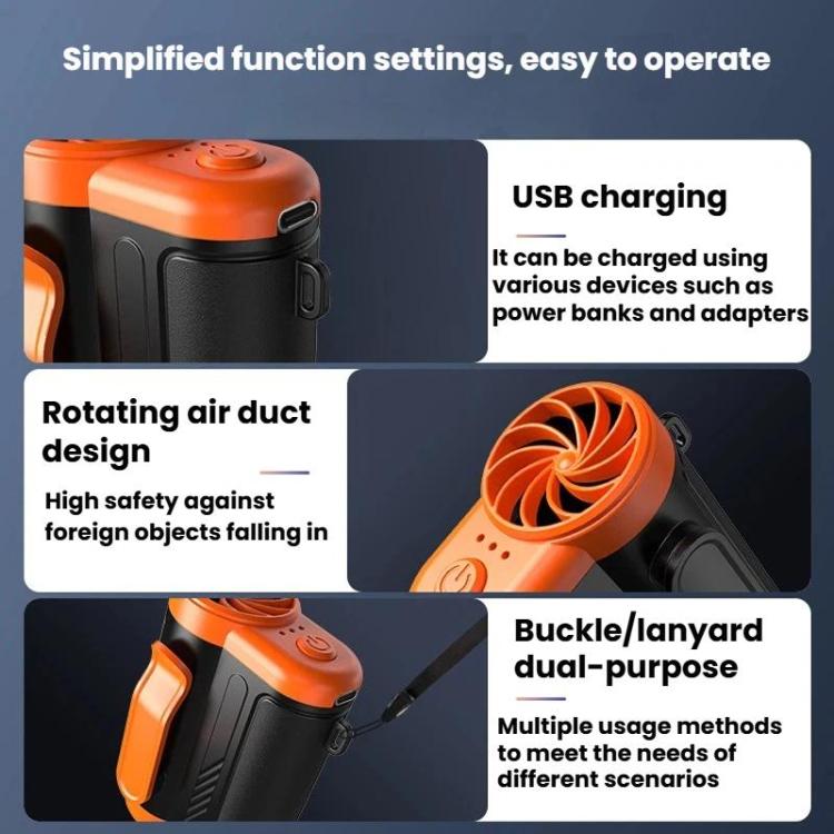 Ventilador colgante de alta velocidad, portátil, de mano, para exteriores, mini ventilador de escritorio USB.