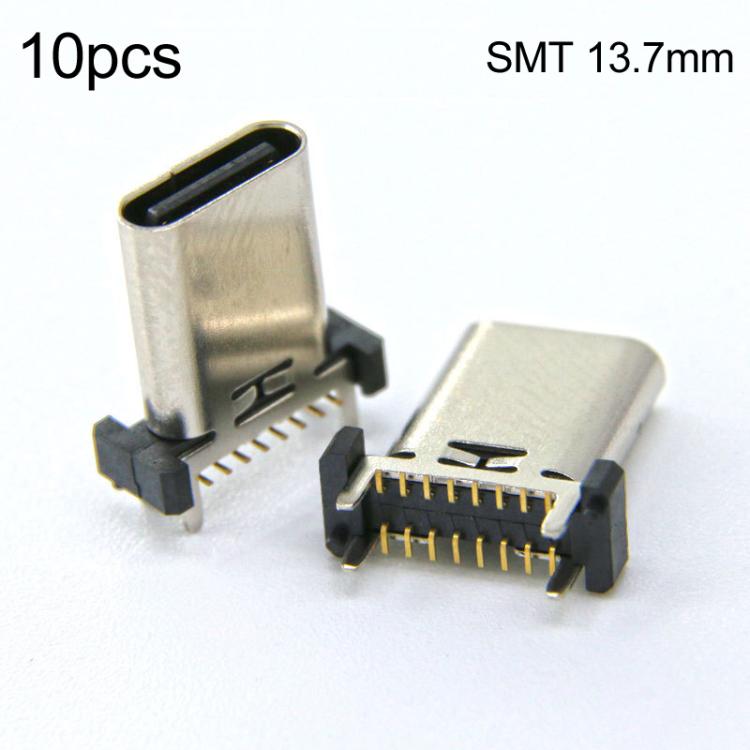 10 unidades de conector hembra USB tipo C de 16 pines con puerto de carga rápida PD, TH 9.3mm, TH 10.0mm, TH 10.5mm, TH 13mm, TH 13.7mm, TH 15mm, TH 16.5mm, TH 17.5mm, TH 18.5mm, SMT 9.3mm, SMT 13.0mm, SMT 13.7mm, SMT 15.0mm, SMT 17.5mm, SMT 18.5mm
