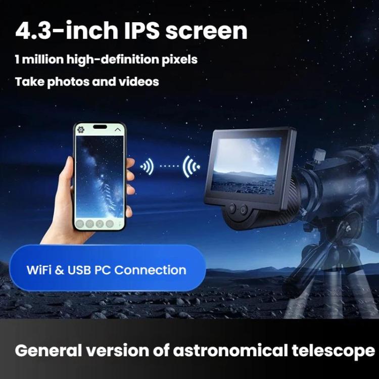 Pantalla electrónica inalámbrica WiFi de 4,3 pulgadas para oculares de telescopios y microscopios, WT1
