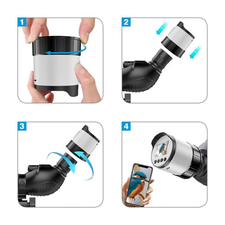 Ocular electrónico HD WiFi de 2 pulgadas para telescopios de gran apertura de 38 mm a 73 mm., V16