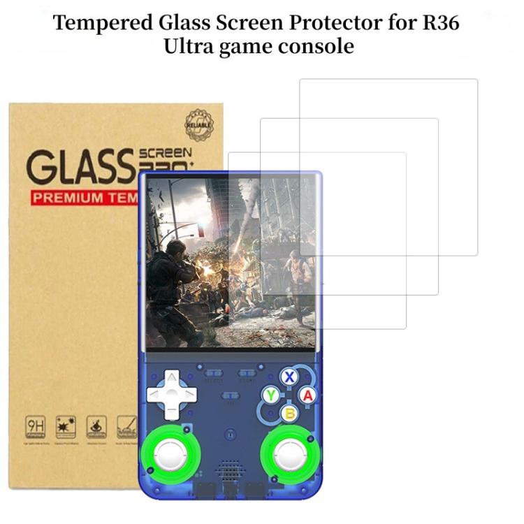 Protector de pantalla para consola R36 Ultra, cristal templado de dureza 9H, HD transparente, antiarañazos.