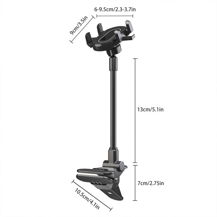 Soporte universal para teléfono para grabar vídeos de enseñanza en directo de guitarra, bajo y ukelele.