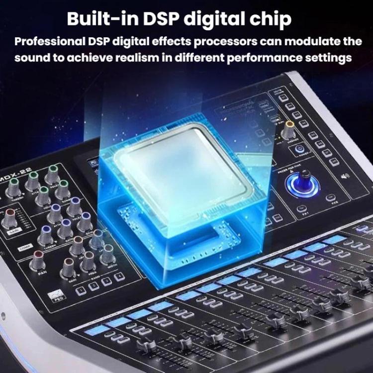 Mezclador digital MDX22 USB Bluetooth Alimentación fantasma de 48 V DSP, US Plug, EU Plug, UK Plug, AU Plug