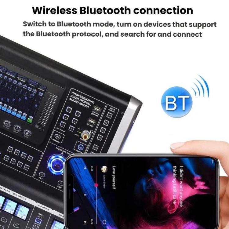 Mezclador digital MDX22 USB Bluetooth Alimentación fantasma de 48 V DSP, US Plug, EU Plug, UK Plug, AU Plug