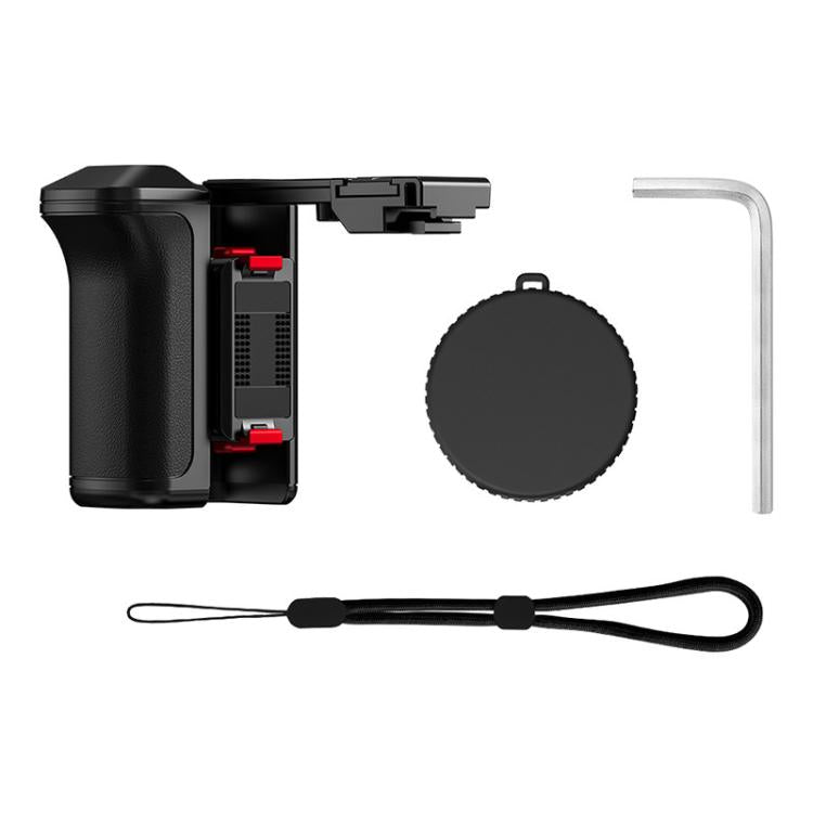 Empuñadura tipo jaula Flymile para cámara DJI Osmo Action 5 Pro / 4 / 3 con base magnética de liberación rápida.