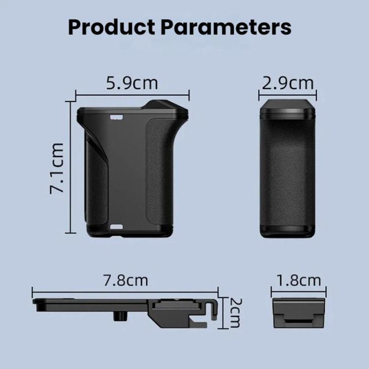 Empuñadura tipo jaula Flymile para cámara DJI Osmo Action 5 Pro / 4 / 3 con base magnética de liberación rápida.