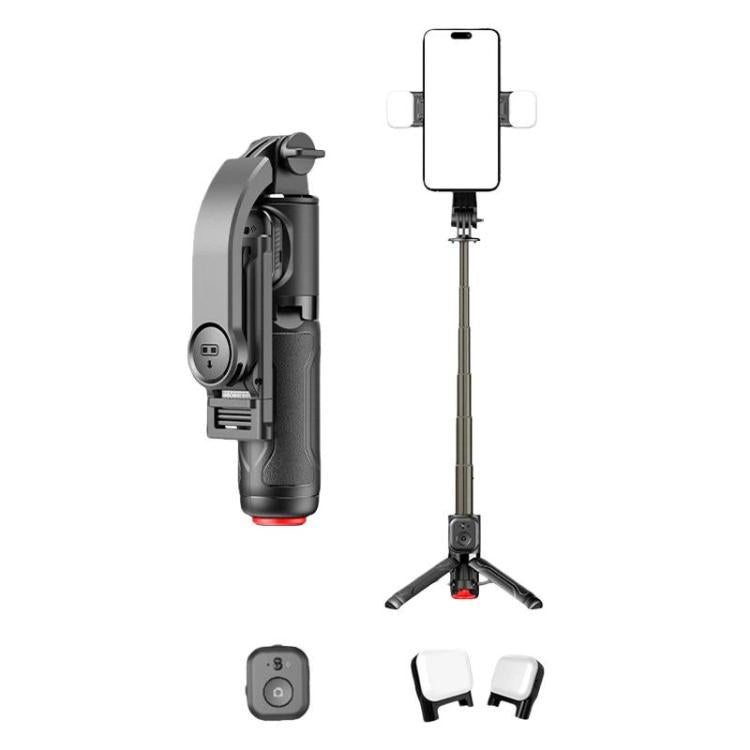 TT21 Palo selfie con control remoto, trípode portátil para teléfono, ideal para fotografía y vídeo., With Light, Without Light