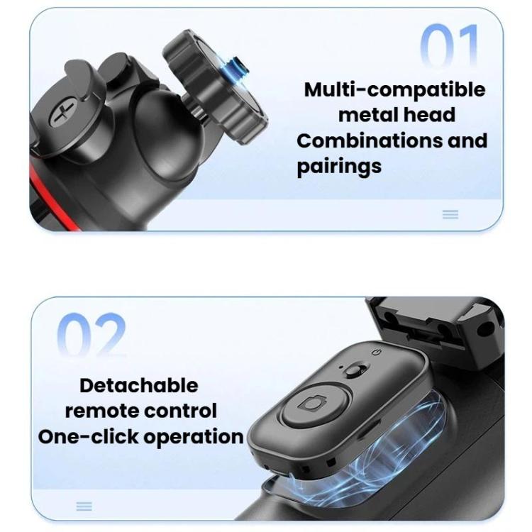 Trípode portátil con control remoto C15 para selfies, compatible con teléfonos y cámaras de acción., 1/4 inch Adapter, Magnetic Quick-Release