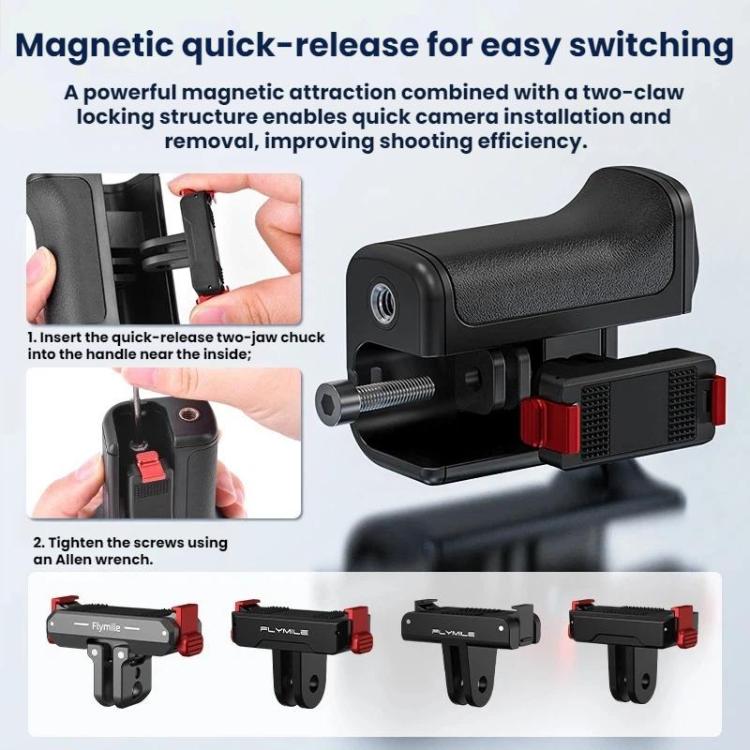 Kit de empuñadura con marco protector de liberación rápida Flymile para fotografía callejera y DJI Osmo Action 6