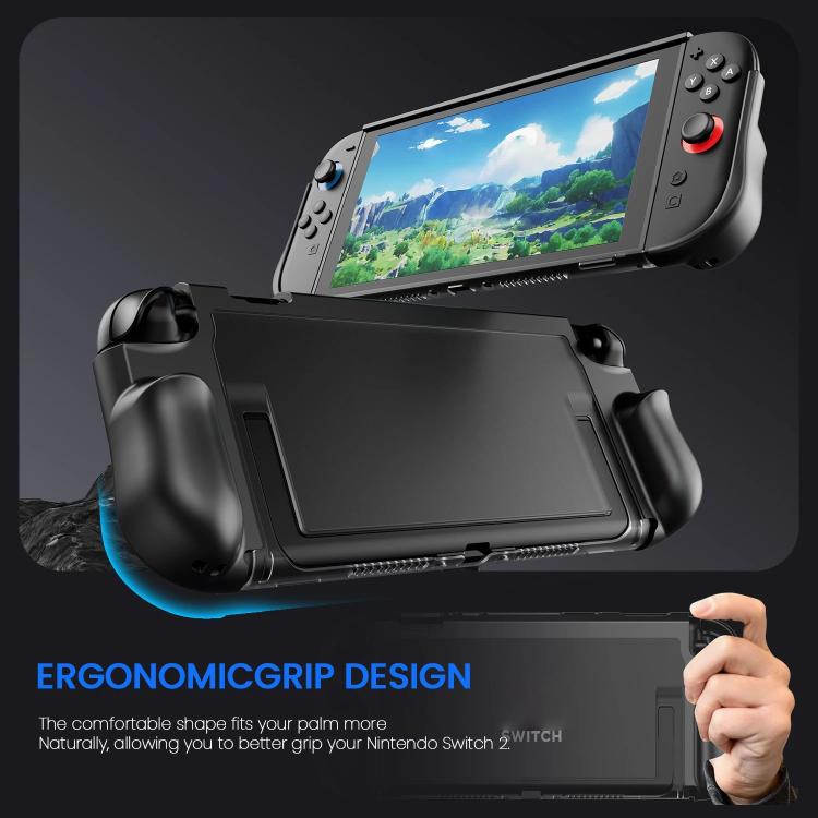 Funda protectora de cobertura total Crystal para Nintendo Switch 2, compatible con la base de carga.