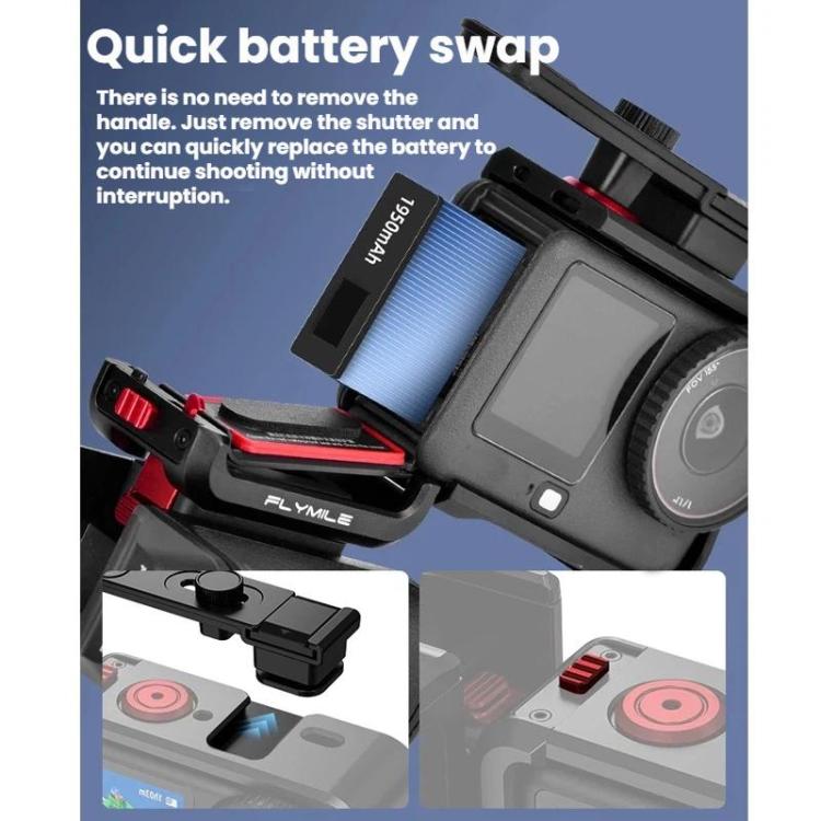 Accesorio para cámara deportiva de mano con base magnética de liberación rápida Flymile para DJI Osmo Action 6