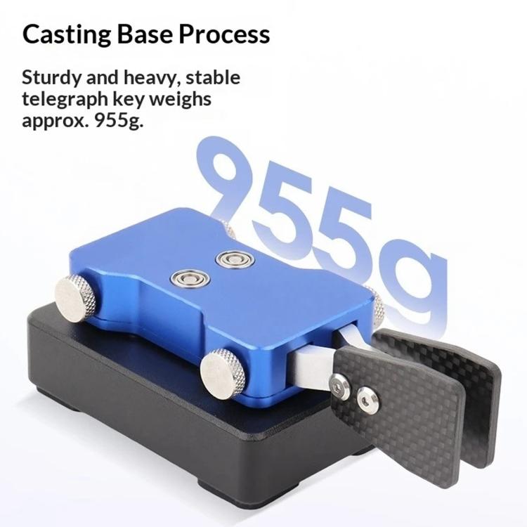 Radio de onda corta con audio de 3,5 mm, doble paleta, llave automática y código Morse., Titanium Gray, Blue, Red