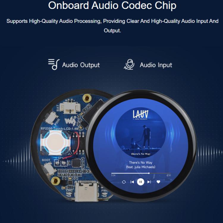 La placa de desarrollo de microcontrolador de alto rendimiento WAVESHARE RP2350 cuenta con una pantalla táctil redonda de 1,46 pulgadas., 32868