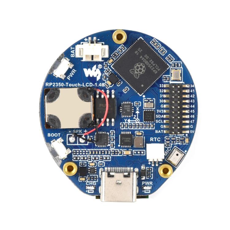 La placa de desarrollo de microcontrolador de alto rendimiento WAVESHARE RP2350 cuenta con una pantalla táctil redonda de 1,46 pulgadas., 32868