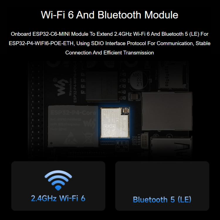 La placa de desarrollo WAVESHARE ESP32-P4-WIFI6-POE-ETH admite alimentación a través de Ethernet (PoE)., Basic Package