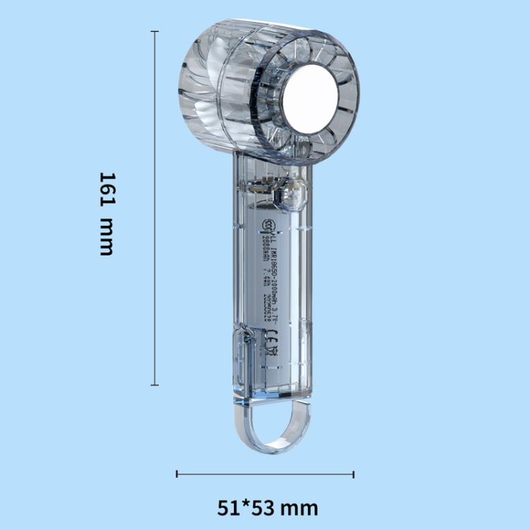 Ventilador de espejo con carga USB, mini ventilador portátil para exteriores con clip de mosquetón.