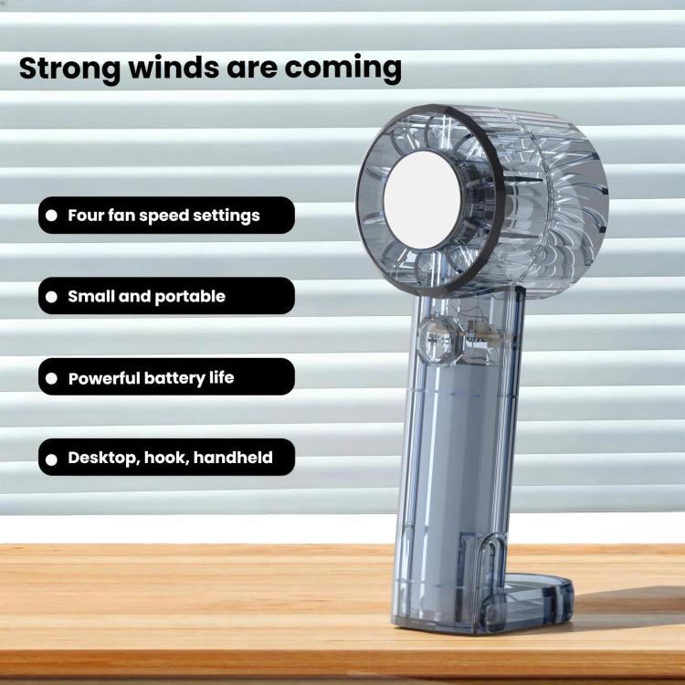 Ventilador de espejo con carga USB, mini ventilador portátil para exteriores con clip de mosquetón.