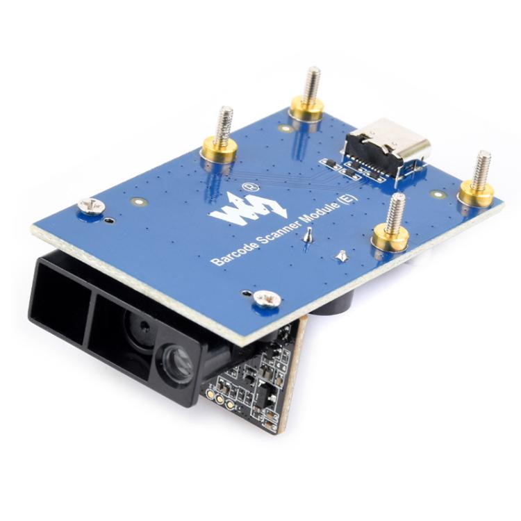 Módulo de escaneo de código QR de código de barras WAVESHARE tipo E con carcasa metálica, lectura de código DPM e interfaces duales USB UART integradas., 32387
