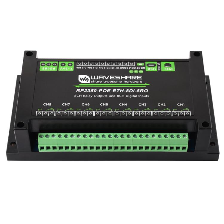 Placa de control industrial WAVESHARE RP2350 con relés de red de 8 canales basada en el controlador principal RP2350., 32451, 32452