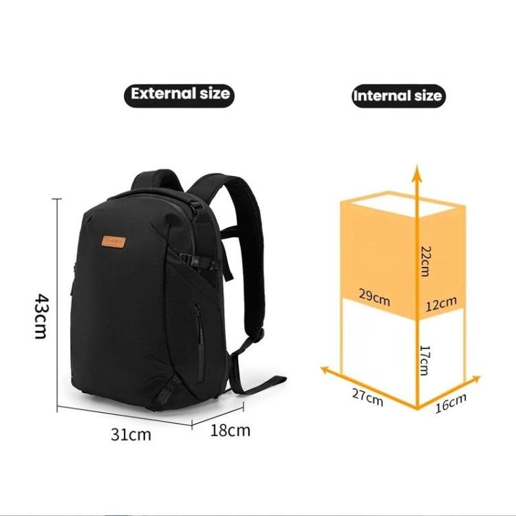 Mochila para cámara Cwatcun D248 mediana, impermeable y de alta capacidad para cámaras DSLR y cámaras digitales.