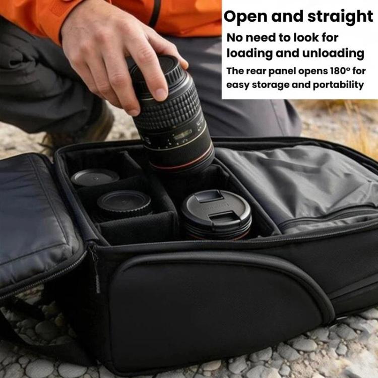 Mochila para cámara Cwatcun D248 mediana, impermeable y de alta capacidad para cámaras DSLR y cámaras digitales.