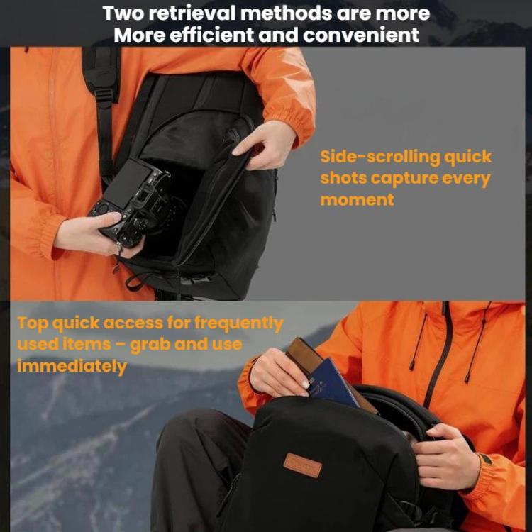 Mochila para cámara Cwatcun D248 mediana, impermeable y de alta capacidad para cámaras DSLR y cámaras digitales.