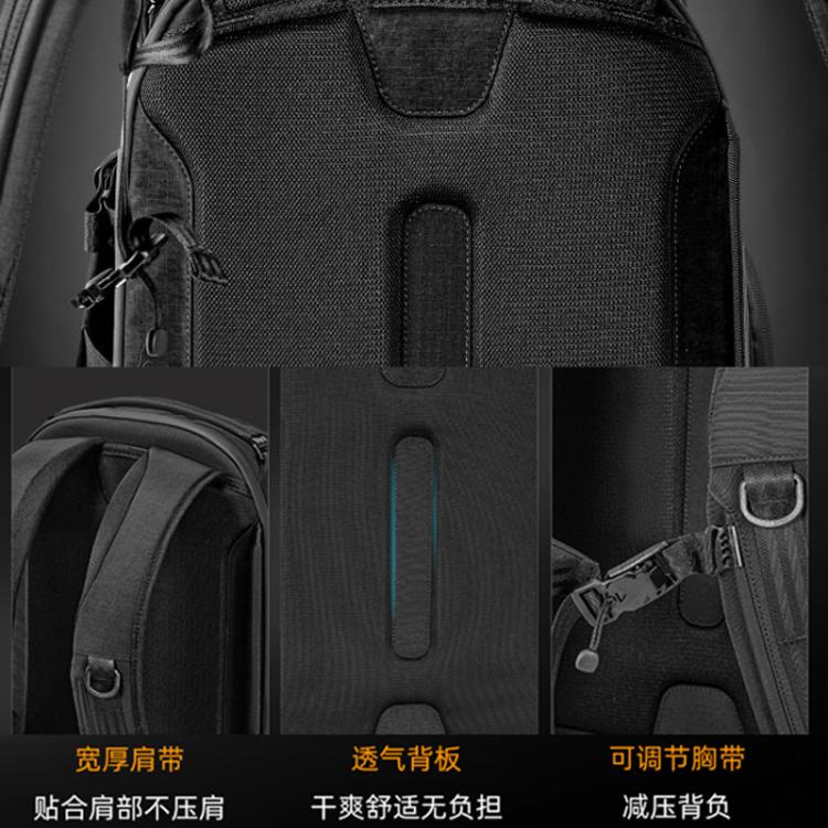 Mochila para cámara Cwatcun D248 mediana, impermeable y de alta capacidad para cámaras DSLR y cámaras digitales.