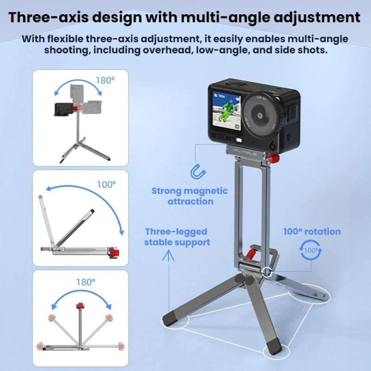 Soporte magnético de liberación rápida para trípode y clip con mosquetón Flymile para DJI Osmo Action 6 / Nano, AC6035
