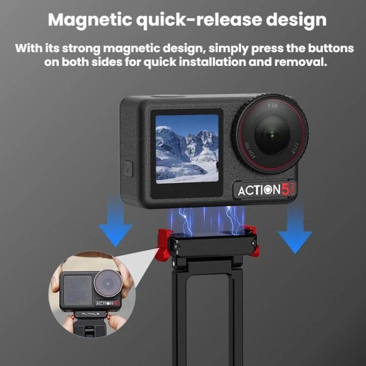 Soporte magnético de liberación rápida para trípode con clip de mosquetón para DJI Osmo Action 3 / 4 / 5 Pro, AC5027