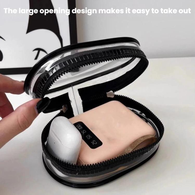 2 unidades de cable de datos, cargador, bolsa de almacenamiento transparente, estuche portátil para auriculares, With Keychain