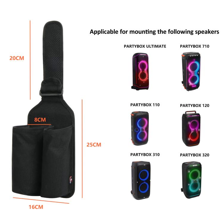 Soporte universal para micrófono JBL Partybox Series con bolsa de almacenamiento y correa., Bag (Black)