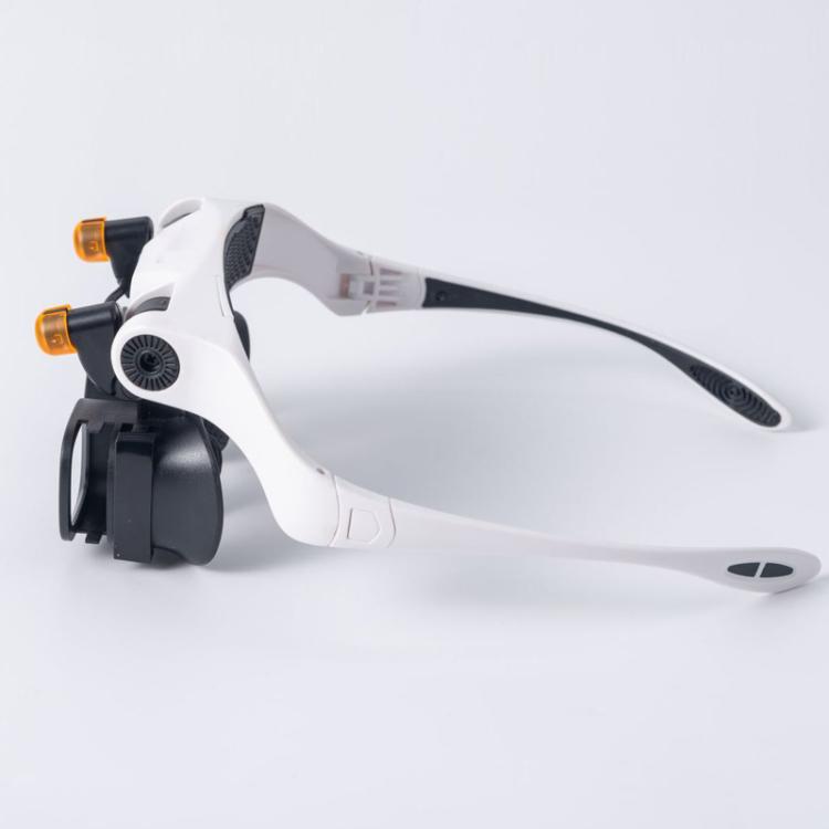Lupa de diadema recargable por USB con 5 pares de lentes intercambiables (2X, 4X, 6X, 10X, 13X) y doble luz LED., RJS223-21SXC