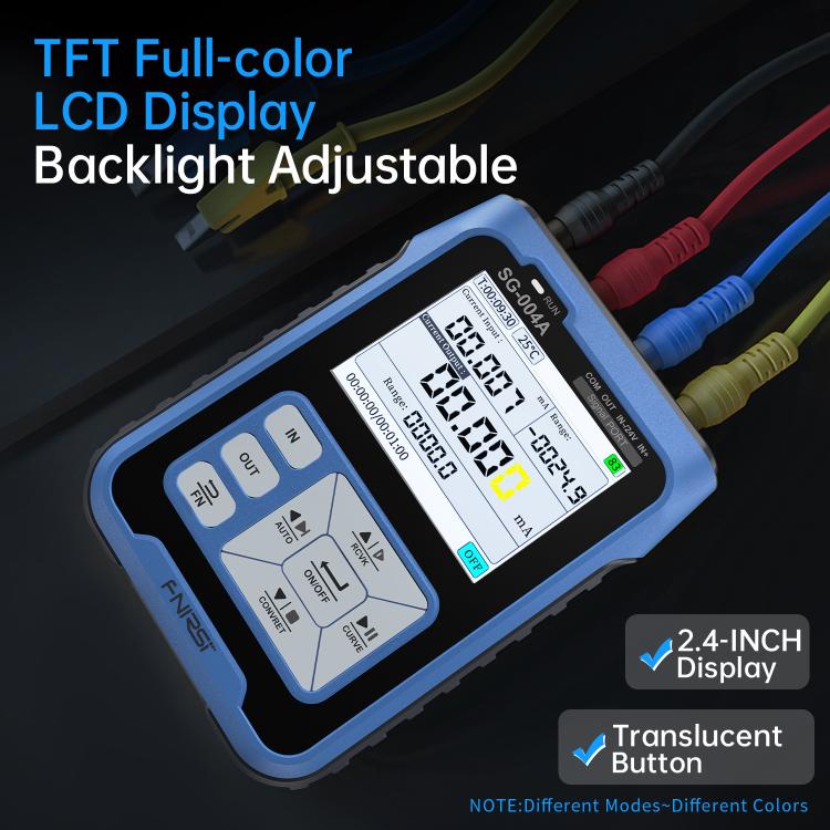 Generador de señales multifunción FNIRSI de 4-20 mA, calibrador de resistencia térmica, presión y corriente, enchufe europeo, SG-004A Blue