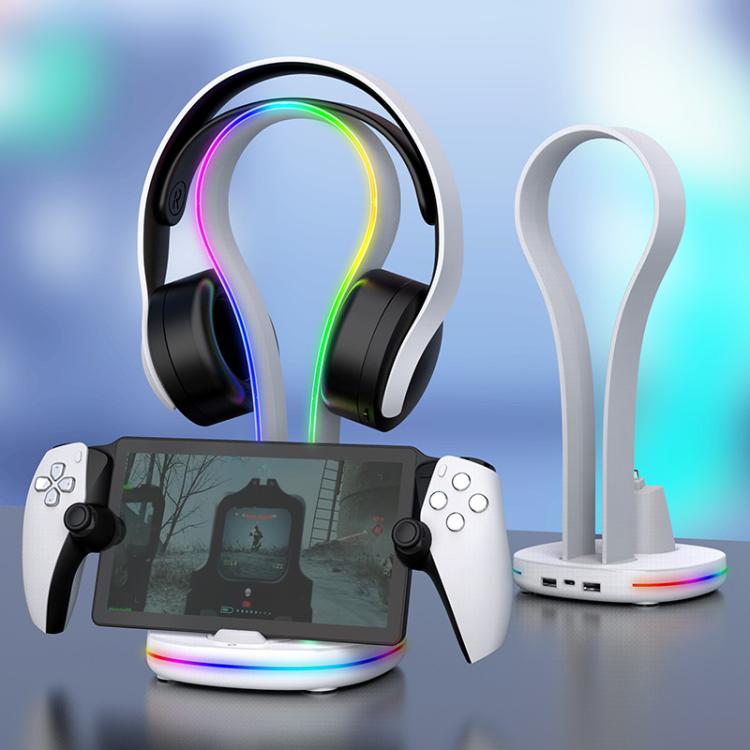 Base de carga magnética ipega Portal para PS5 con luces RGB y soporte para auriculares
