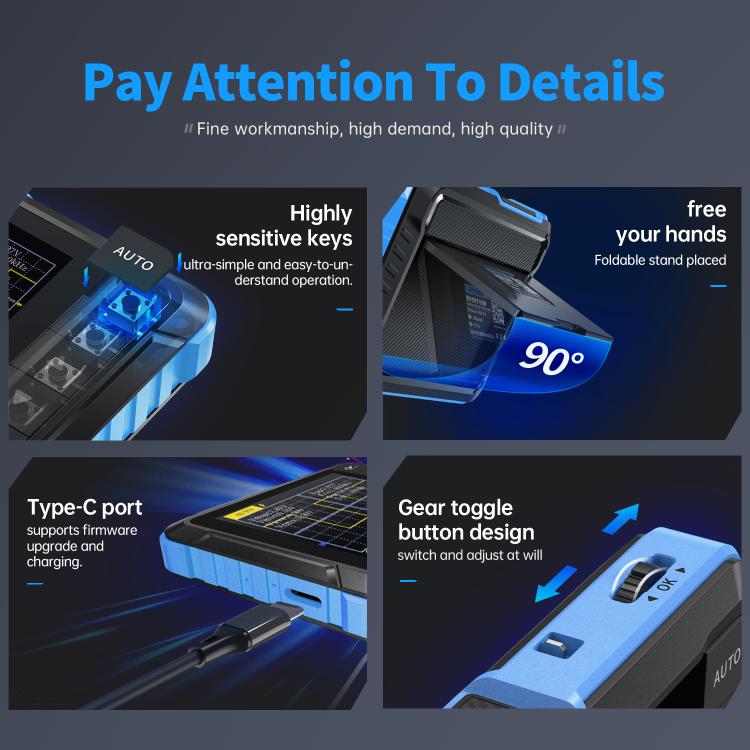 Osciloscopio digital pequeño portátil FNIRSI para mantenimiento, Standard, Upgrade