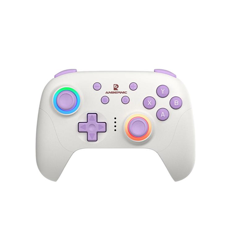 Controlador de juegos multiplataforma ANBERNIC RGP01 para PC/Switch/Steam con joystick y gatillos con efecto Hall, conectividad de 3 modos, RGB, White, Black, Purple, With Receiver White, With Receiver Black, With Receiver Purple