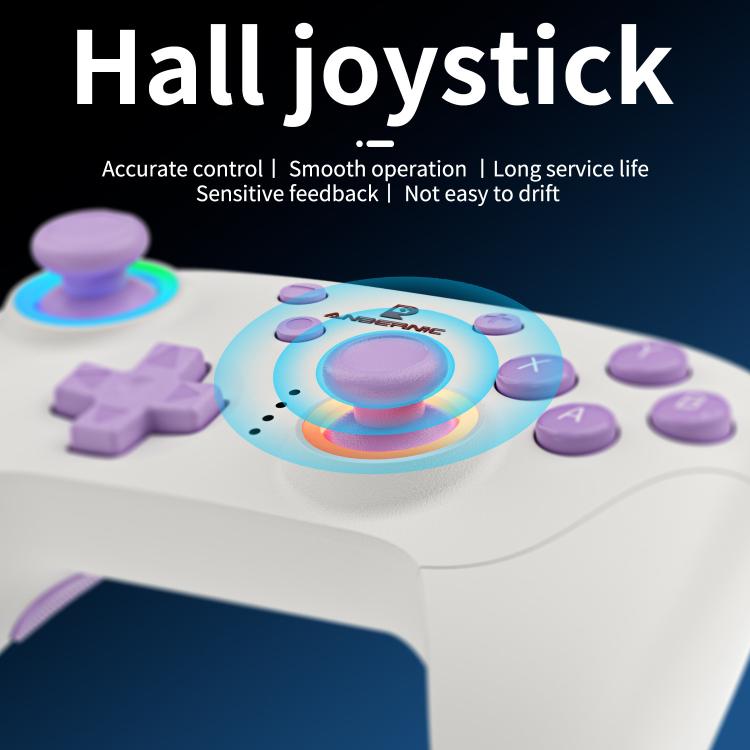 Controlador de juegos multiplataforma ANBERNIC RGP01 para PC/Switch/Steam con joystick y gatillos con efecto Hall, conectividad de 3 modos, RGB, White, Black, Purple, With Receiver White, With Receiver Black, With Receiver Purple