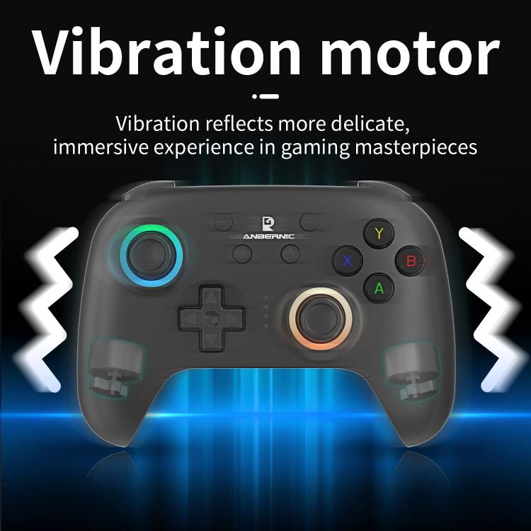 Controlador de juegos multiplataforma ANBERNIC RGP01 para PC/Switch/Steam con joystick y gatillos con efecto Hall, conectividad de 3 modos, RGB, White, Black, Purple, With Receiver White, With Receiver Black, With Receiver Purple