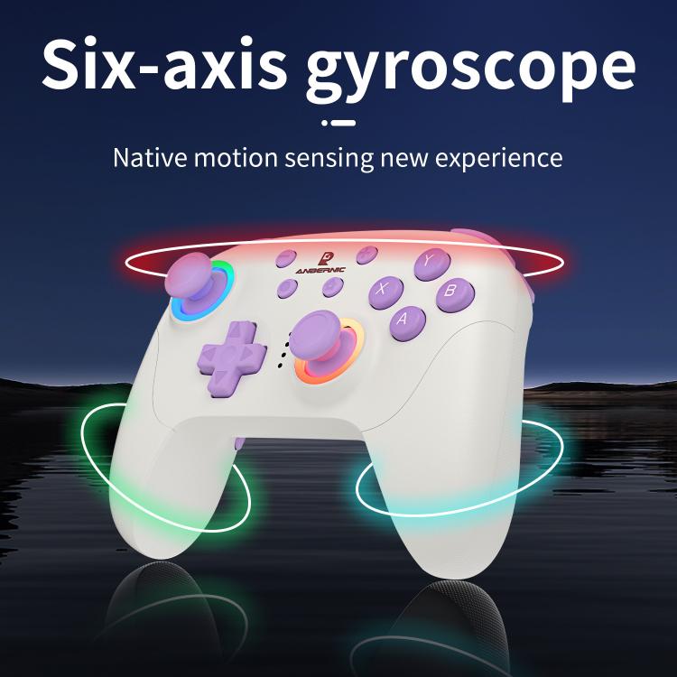 Controlador de juegos multiplataforma ANBERNIC RGP01 para PC/Switch/Steam con joystick y gatillos con efecto Hall, conectividad de 3 modos, RGB, White, Black, Purple, With Receiver White, With Receiver Black, With Receiver Purple