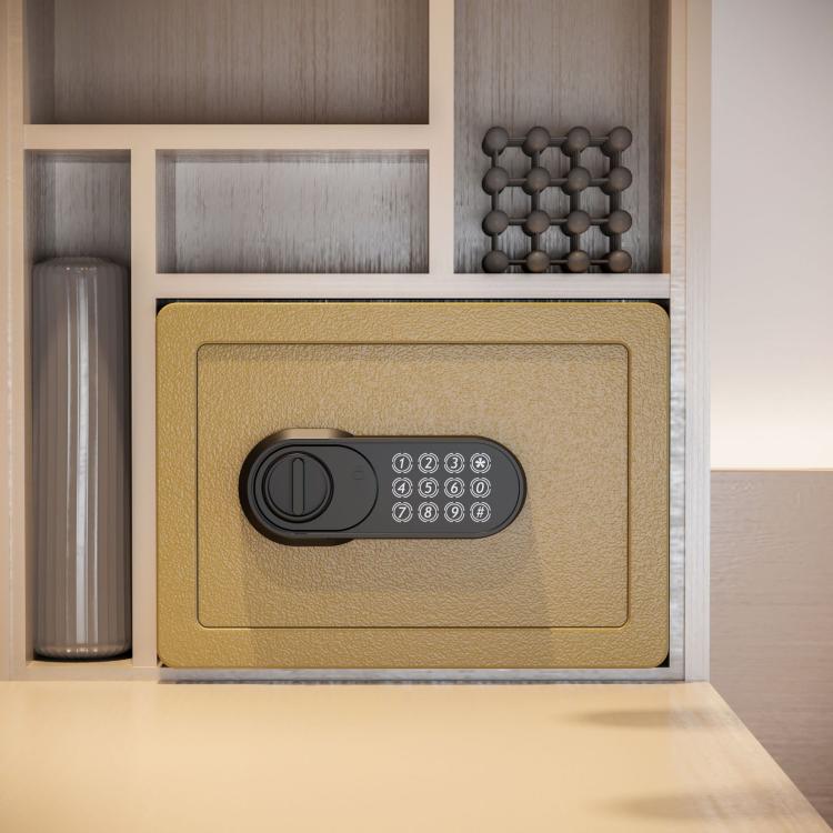 Caja fuerte empotrable oculta de acero para uso doméstico.