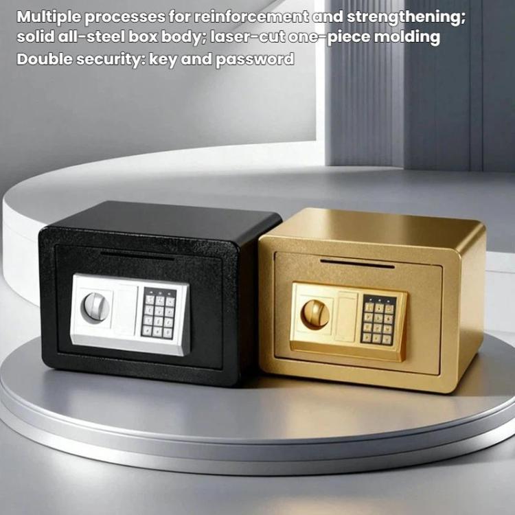 Caja fuerte pequeña de acero para montaje en pared con placa antirrobo y contraseña., Black With Money Drop Slot, Gold With Money Drop Slot, Black No Money Drop Slot, Gold No Money Drop Slot