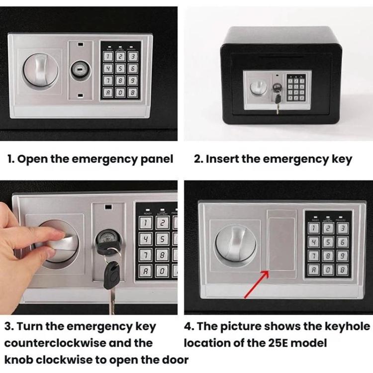 Caja fuerte pequeña de acero para montaje en pared con placa antirrobo y contraseña., Black With Money Drop Slot, Gold With Money Drop Slot, Black No Money Drop Slot, Gold No Money Drop Slot