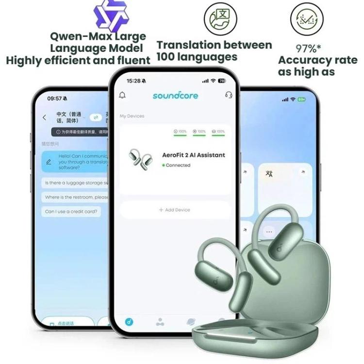 Auriculares Bluetooth de traducción de oído abierto ANKER SoundCore Aerofit 2 Plus, Aerofit 2 Plus