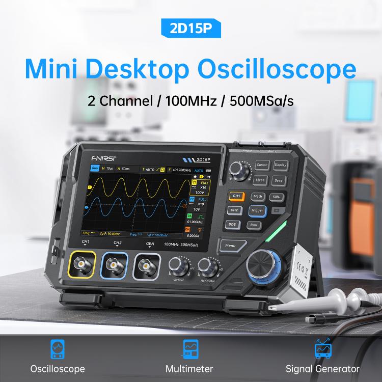 Osciloscopio digital FNIRSI 3 en 1, multímetro y generador de señales de 4,5 V., 2D15P