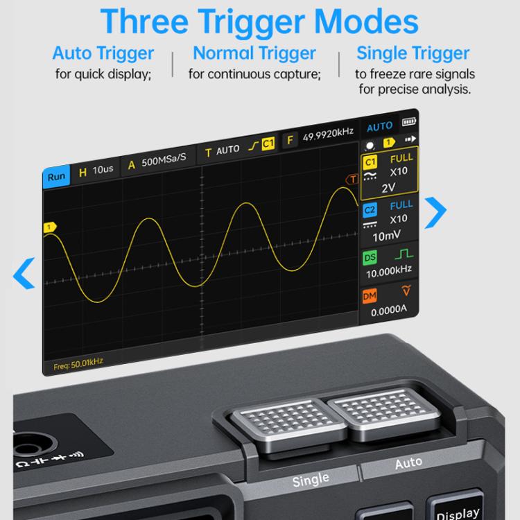 Osciloscopio digital FNIRSI 3 en 1, multímetro y generador de señales de 4,5 V., 2D15P